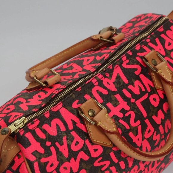 LOUIS VUITTON Monogram Graffiti Speedy 30 Hand Bag Pink M93704 LV Auth 115047AV - Picture 6 of 16